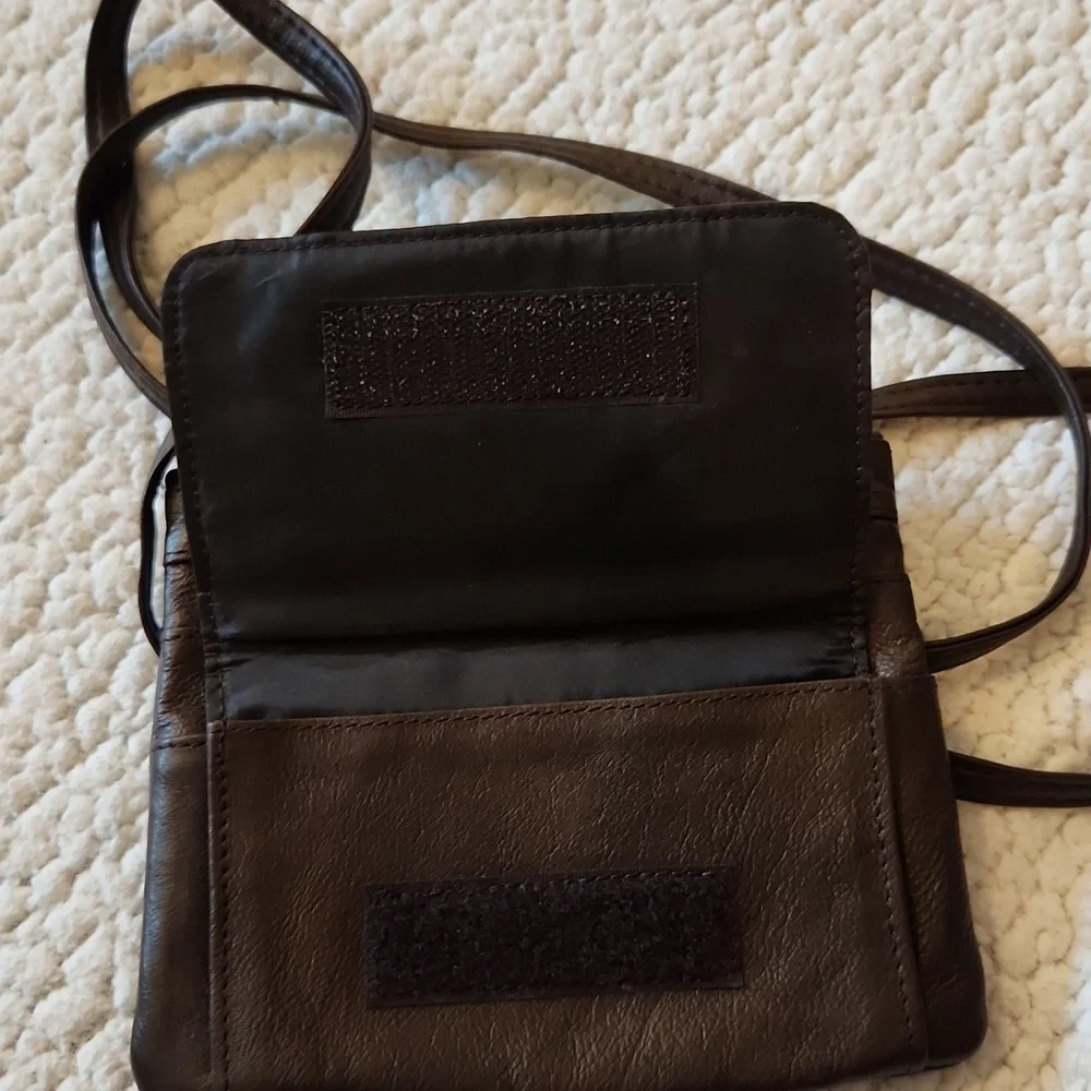 Mod Lily Chocolate Brown Faux Leather Multicompartment Crossbody Bag Resortwear